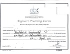 Structural engineer's practicing certificate